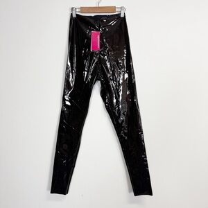 Commando Leggings Womens Small Black Faux Patent Leather Stretch Pants NWT $98